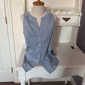 Sleeveless Button Down